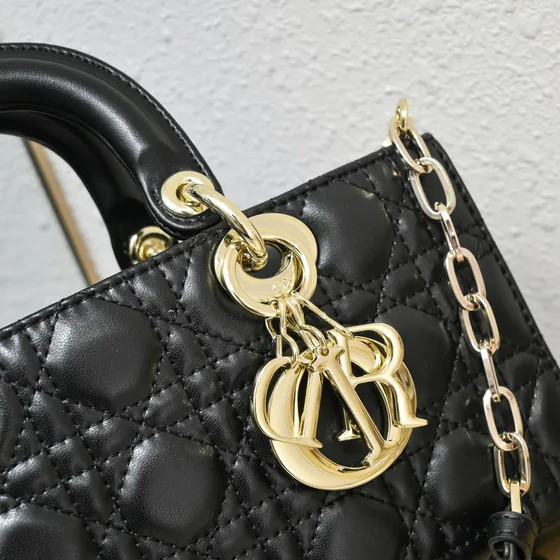 Dior Lady D-Joy Black 26 6 14cm Top Handle