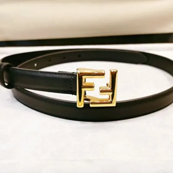 Fendi Ff Buckle Leather Belt Black Belt Bag