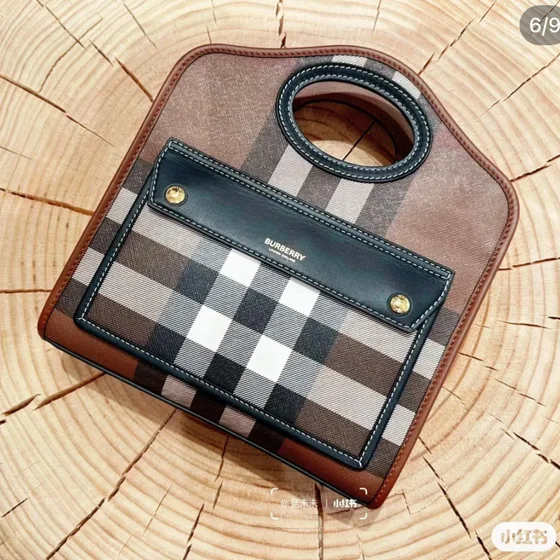 Burberry Freya Tote Brown Birch Check Tote Bag