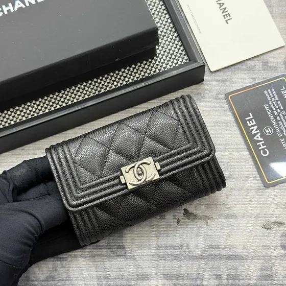 Chanel Boy Black Card Holder