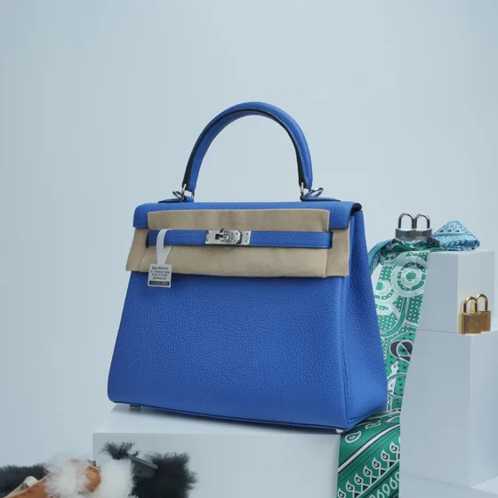 Hermes Kelly Blue Top Handle
