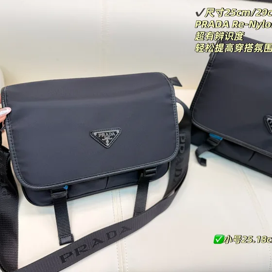 Prada Re-Nylon Black 25cm 29cm Crossbody