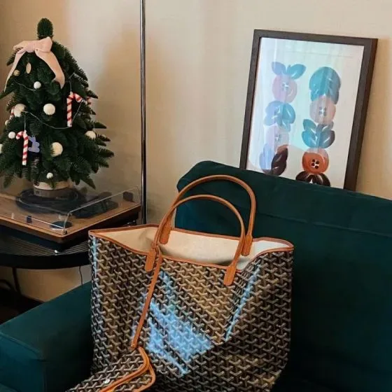 Goyard Saint Louis Brown Tan Tote Bag