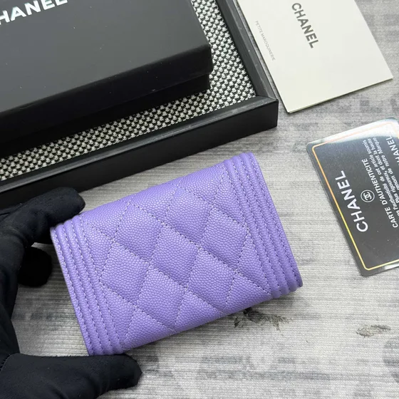 Chanel Boy Ungu Card Holder