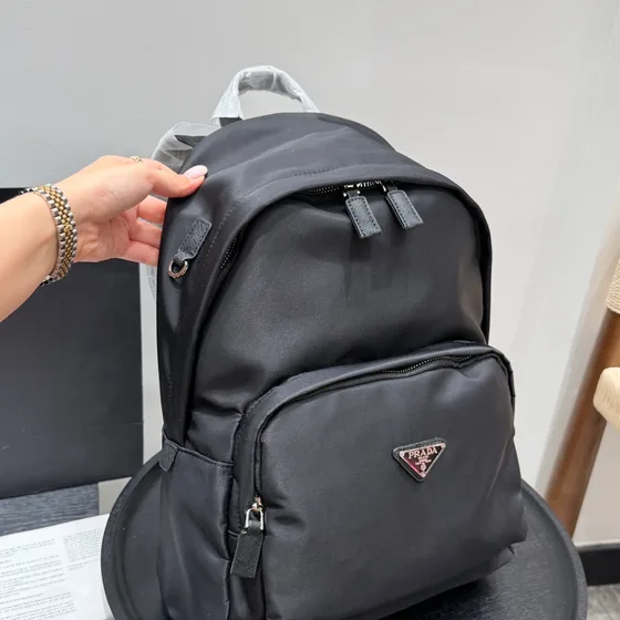 Prada Re-Nylon And Saffiano Leather Backpack Black Backpack