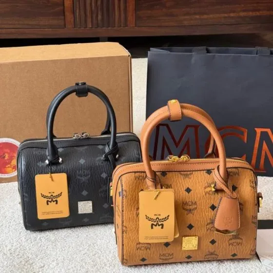 MCM Boston Tote Cognac Top Handle