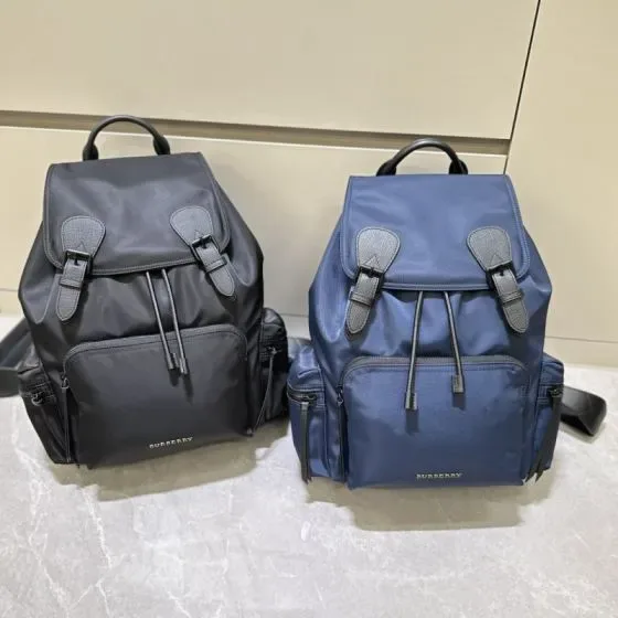 Burberry Econyl Nylon Backpack Black Navy Backpack