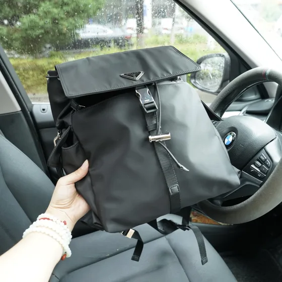 Prada Re-Nylon Medium Backpack Black Backpack