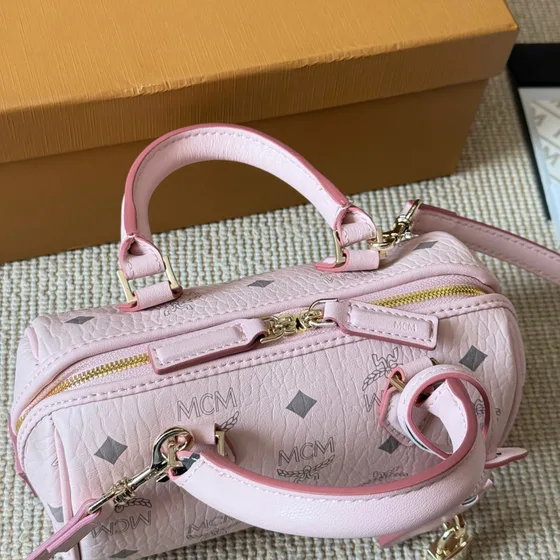 MCM Ella Boston Mini Pembe Üst sap
