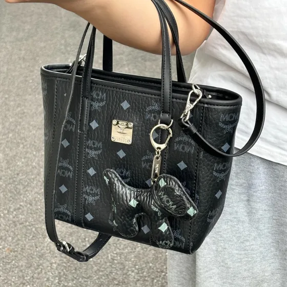 MCM Toni Visetos Mini Shopper Nero Borsa tote