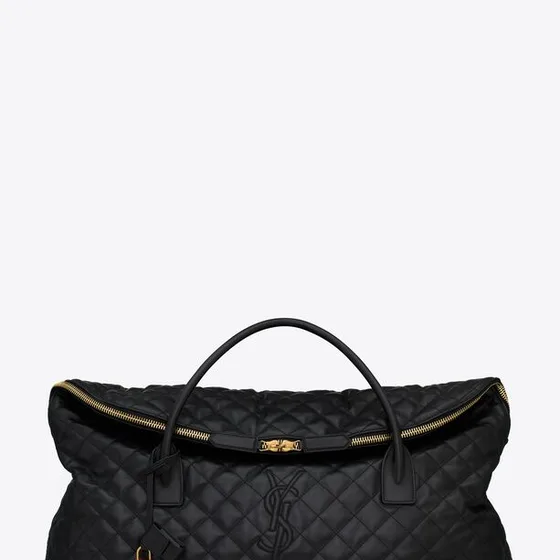 YSL Es Giant Travel Bag In Quilted Kulit Hitam Tote Bag