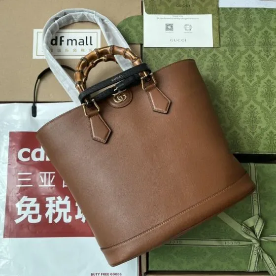 Gucci Diana Bamboo Handle Tote Bag Brown Tote Bag