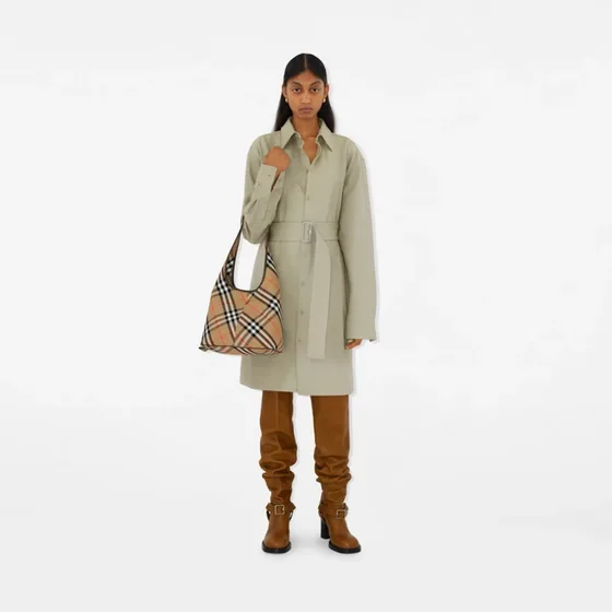 Burberry Check Medium Skulderveske Beige Skulderveske