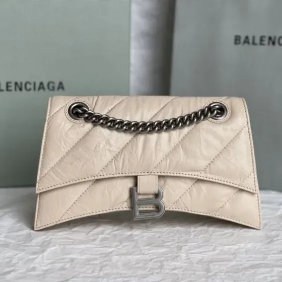 Balenciaga Crush Chain Wallet Beige Woc