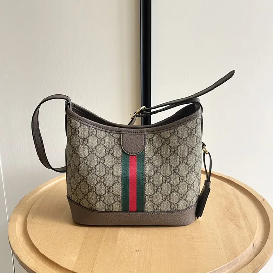 Gucci 781402 สีครีม/สีน้ำตาล 23/21/12cm Hobo