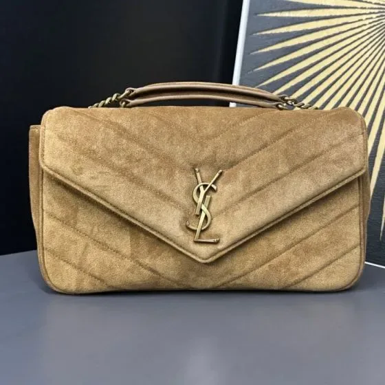 YSL Cassandre Envelope Chain Bag Khaki Crossbody