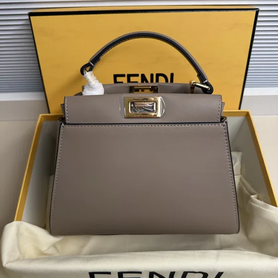 Fendi Peekaboo Iseeu Small Gray Crossbody