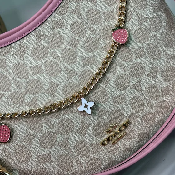 Coach Laurel Skuldertaske Khaki/Lyserød Skuldertaske