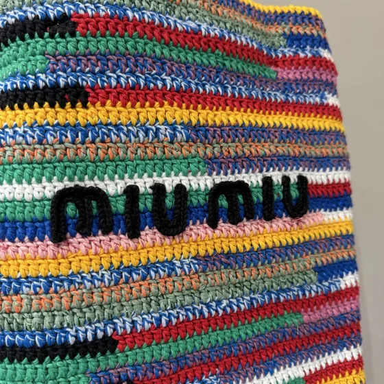Miu Miu Crochet Fabric Shoppertasche Mehrfarbig Shoppertasche