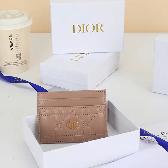 Dior Dior Caro Freesia Card Holder Nude Bege Card Holder