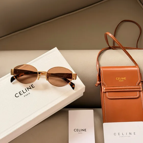 Celine Sunglasses Phone Pouch Tan Crossbody