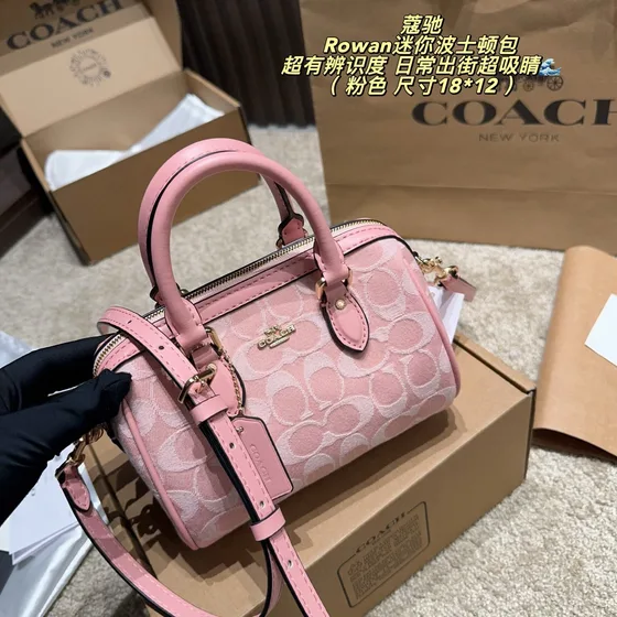 Coach Rowan Mini Boston Pink 18 12 cm Top Handle