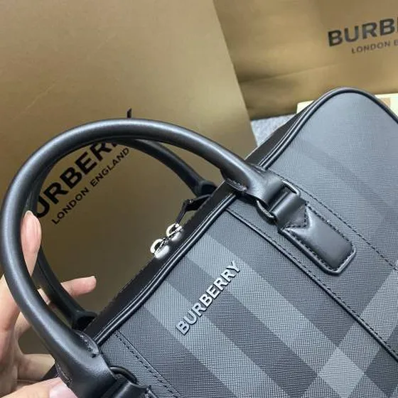 Burberry Valigetta Nero Charcoal Check business