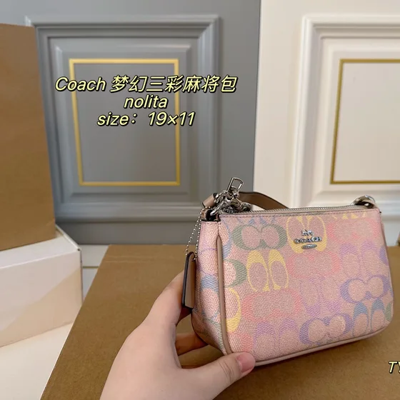 Coach Nolita Pink Multicolor 19x11cm Wristlet Shoulder Bag