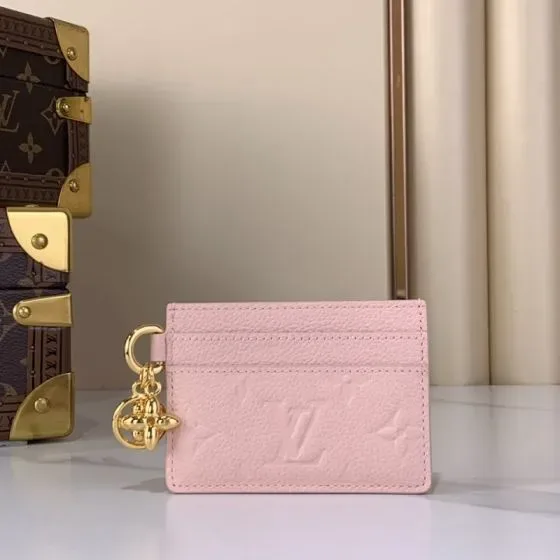 Louis Vuitton Lv Charms Card Holder Pink Card Holder