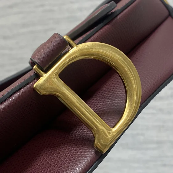 Dior Saddle Bag With Strap Burgundy Shoulder Bag