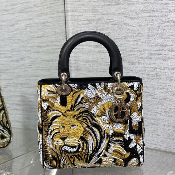 Dior Lady Dior Sort,Guld,Hvid Tophåndtag