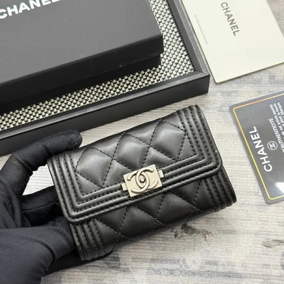 Chanel Boy Black Card Holder