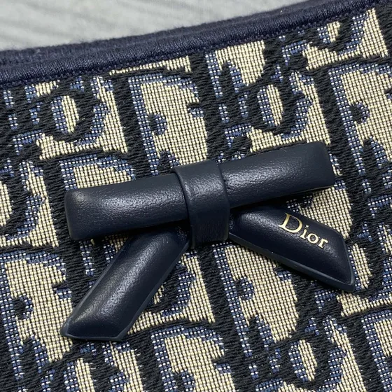Dior Dior Oblique Bow Topphandtag Bag Marinblå Blå Beige Topphandtag