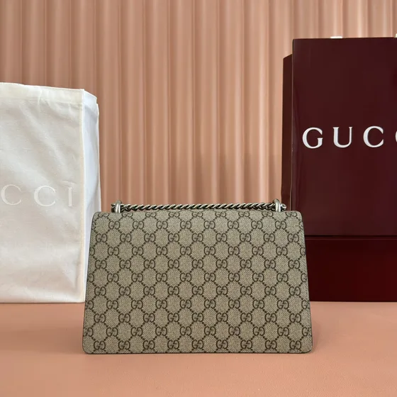 Gucci Dionysus Gg Small Shoulder Bag Beige Black Shoulder Bag