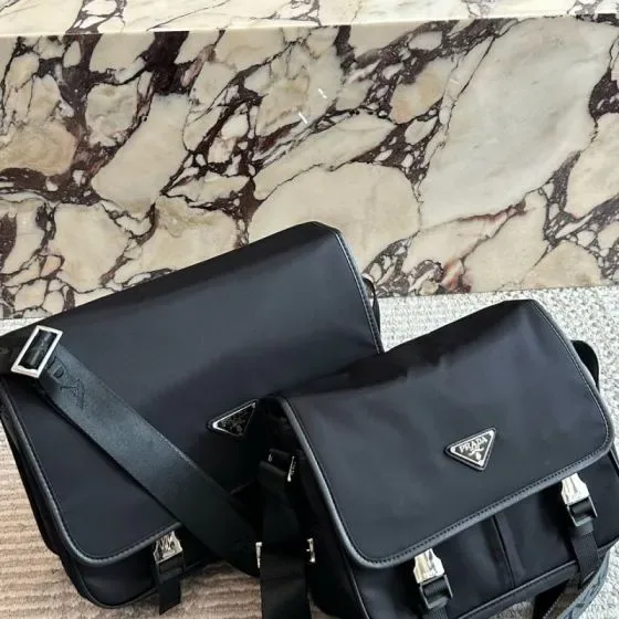 Prada Re-Nylon And Saffiano Leather Shoulder Bag Black Shoulder Bag