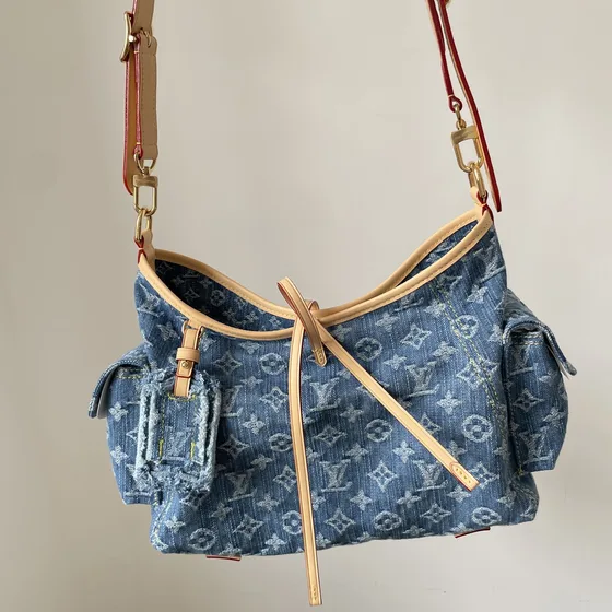 Louis Vuitton Denim Hobo Blue Hobo