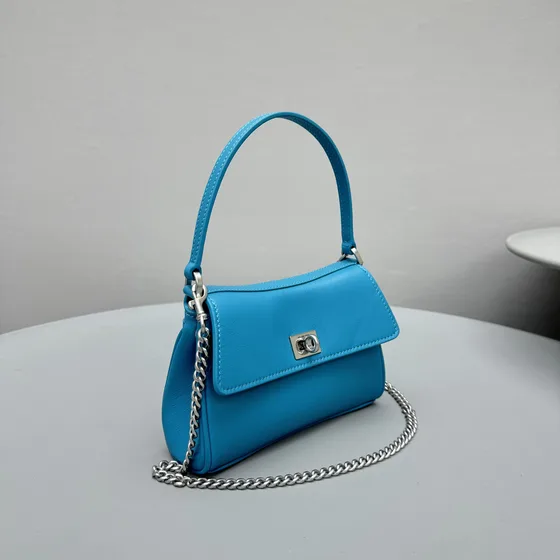 Balenciaga Rodeo Mini Chain Skuldertaske Blå Skuldertaske