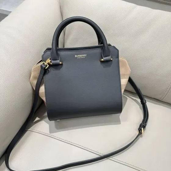 Burberry Banner Small Bag Dark Grey Top Handle