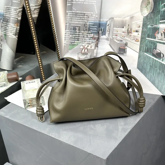 Loewe Flamenco Clutch Dark Khaki Clutch