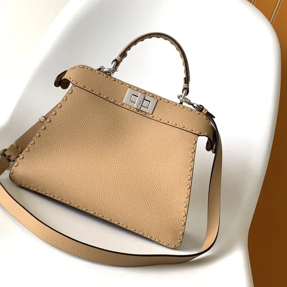 Fendi Peekaboo Iseeu Small Beige Top Handle