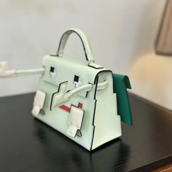 Hermes Kelly Doll Picto Light Vert Anse supérieure