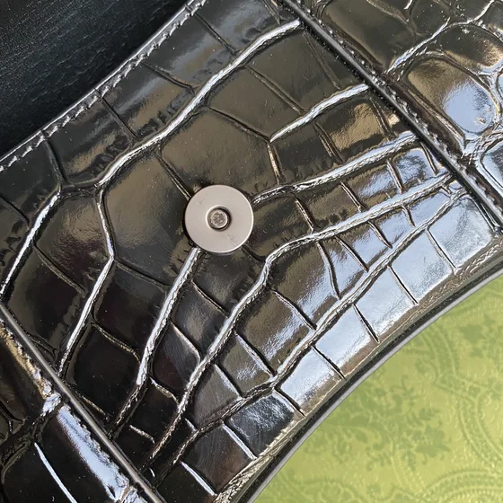 Balenciaga Hourglass Dark Metallic Grey Top Handle