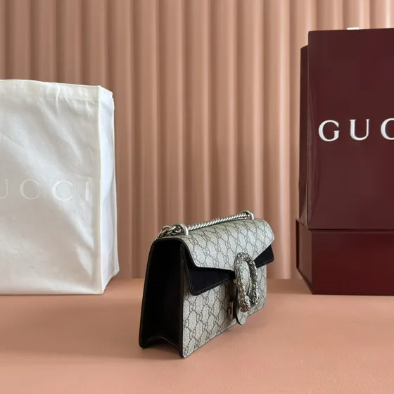 Gucci Dionysus Gg Shoulder Bag สีครีม/สีดำ Shoulder Bag