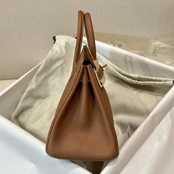 Hermes Birkin 25 Gold Brown Top Handle