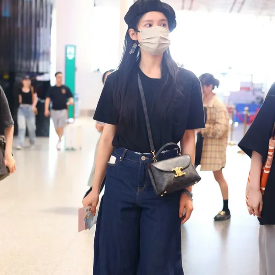 Celine Triomphe Black Top Handle