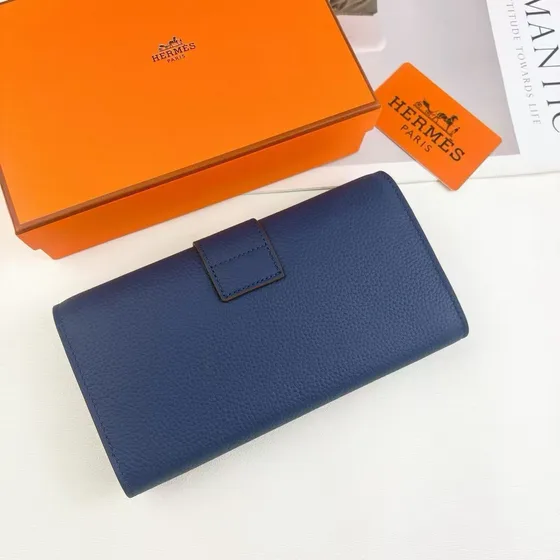 Hermes Sac A D p ches Long Wallet Deep Blue Wallet