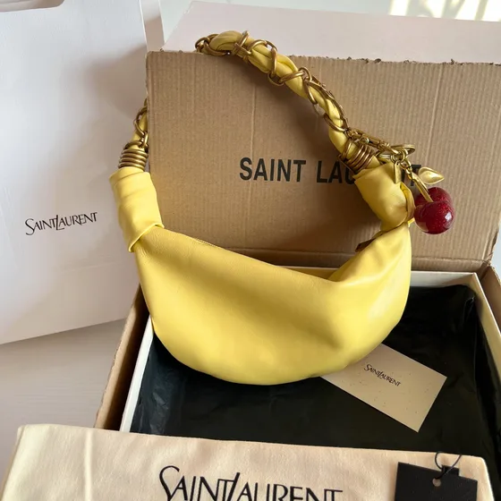 YSL Amalia 862558 Yellow 19x13x10cm Hobo