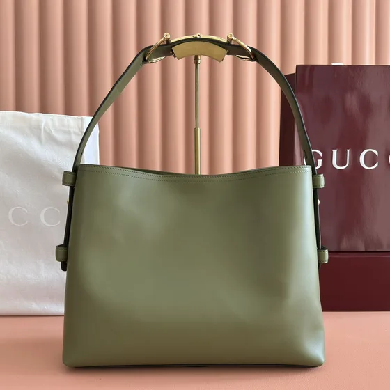 Gucci Gucci Bamboo Handle Borsa a spalla Olive Verde Borsa a spalla
