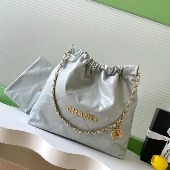 Chanel 22 Bag Light Gray Shoulder Bag