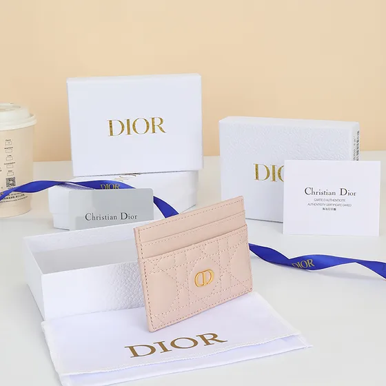 Dior Dior Caro Freesia Card Holder Powder Beige Card Holder